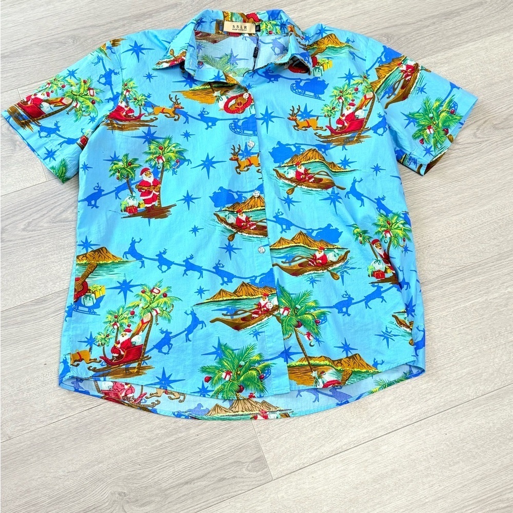 Hawaiian Christmas Womens Shirt - Picture 2 of 16